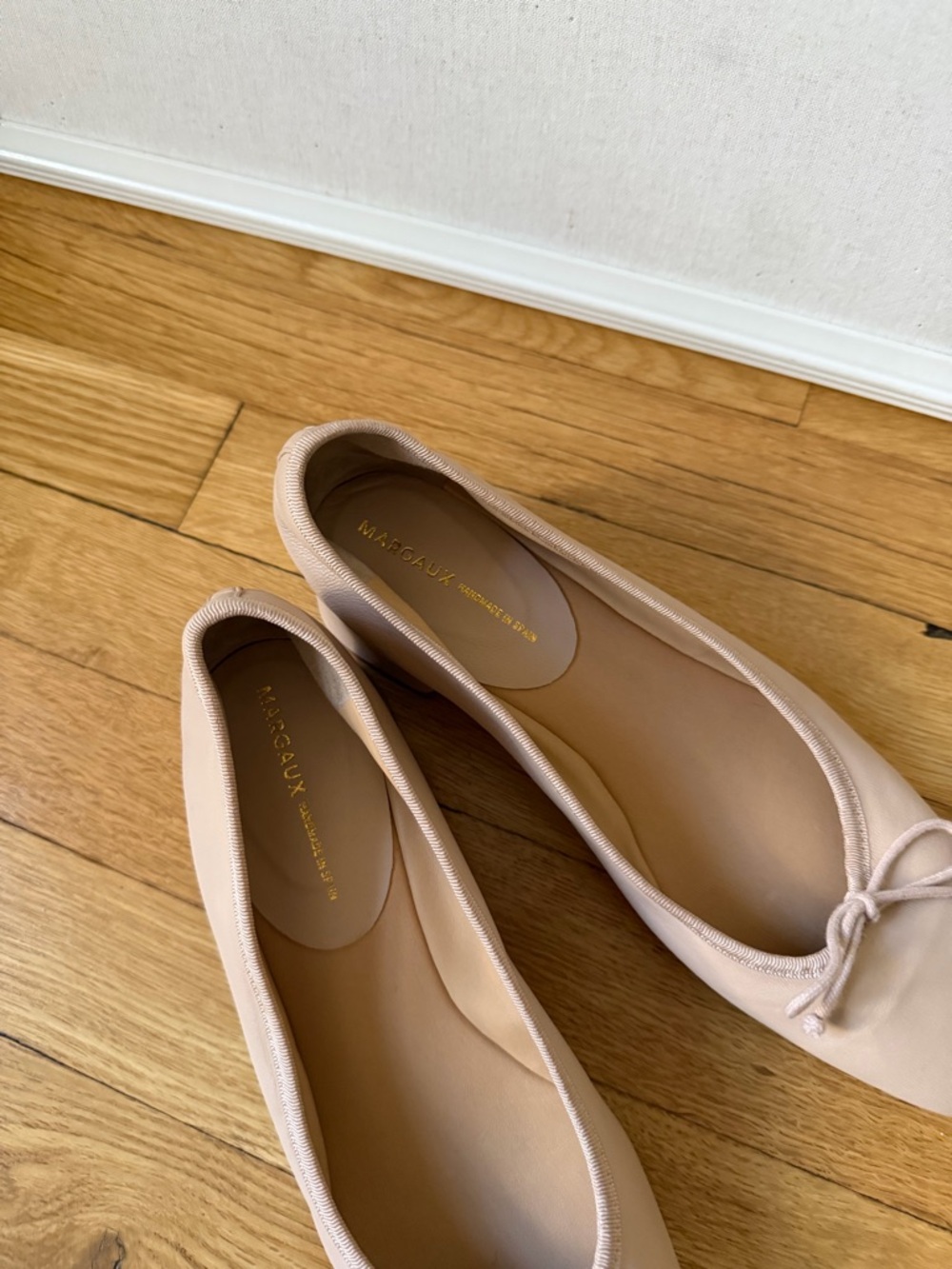 Margaux The ADA Women’s Ballet Pump Heels in Blush Beige with Bow - Picture 6 of 8
